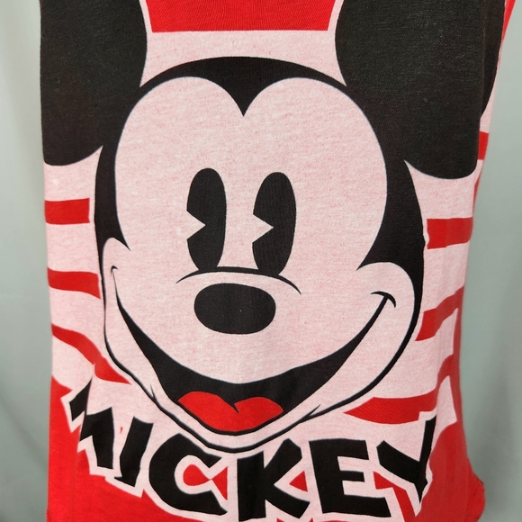 Disney Mickey Mouse Red Floral Lace Back Sleeveless Tank Top Size Medium (7-9) - Picture 2 of 9